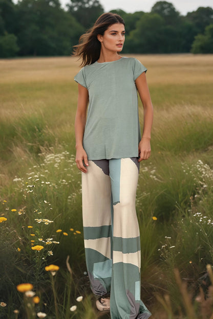Pantalón MANOLITA Básico Artwork Agua