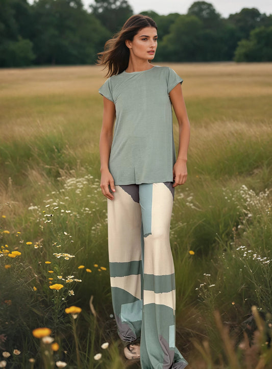 Pantalón MANOLITA Básico Artwork Agua