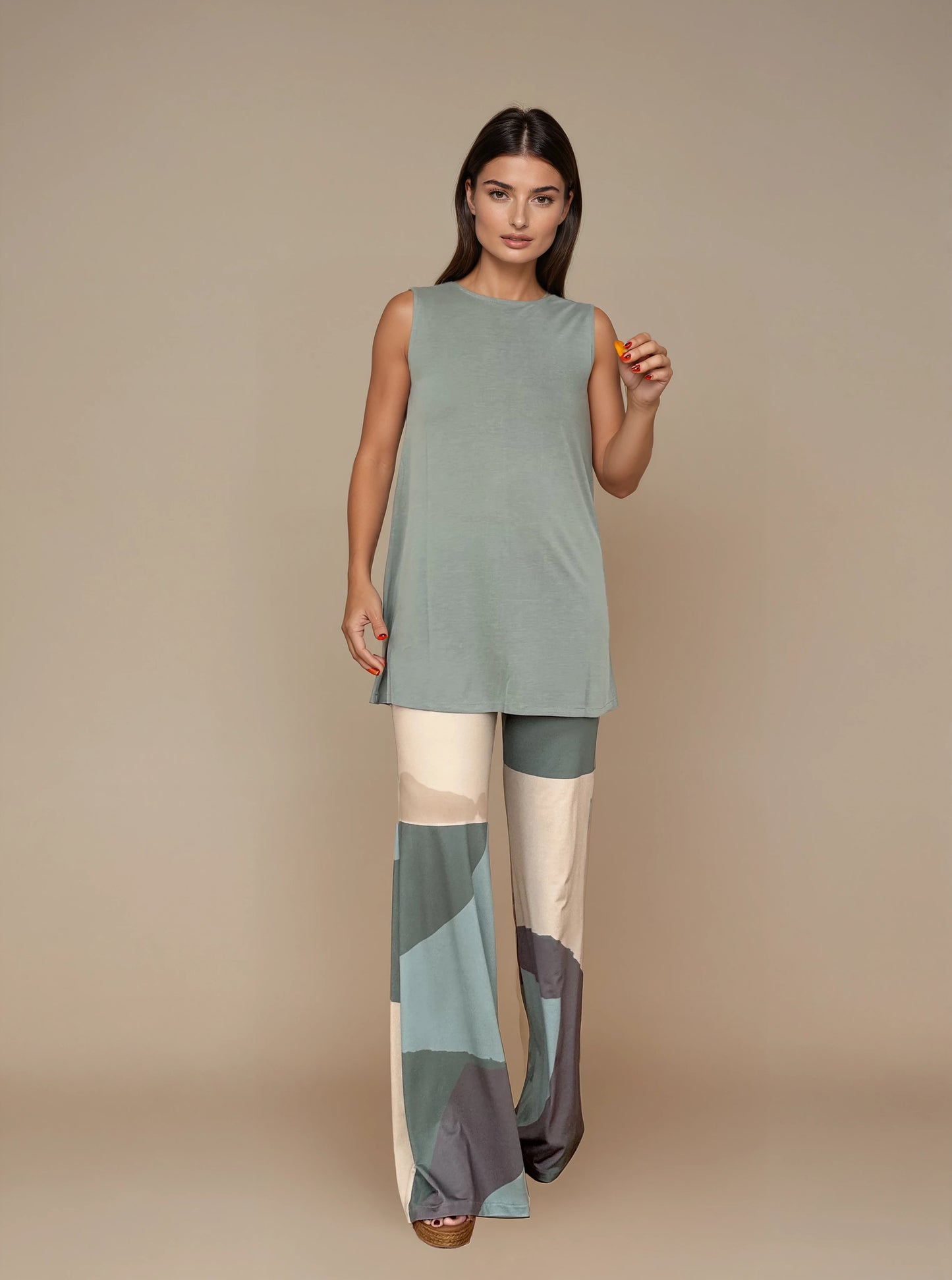 Pantalón MANOLITA Básico Artwork Agua