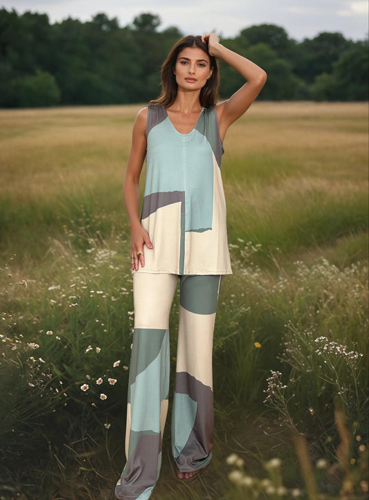 Pantalón MANOLITA Básico Artwork Agua