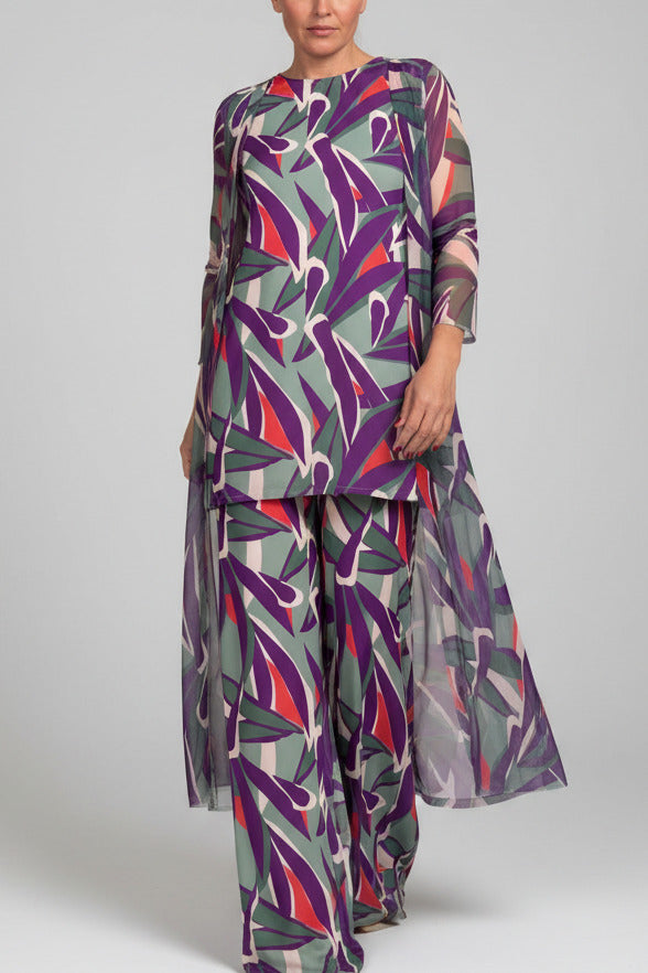 LUSET Long Dress with IKAT Print