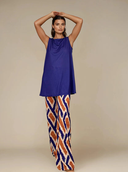 MANOLITA Trousers Geometric Curry Print