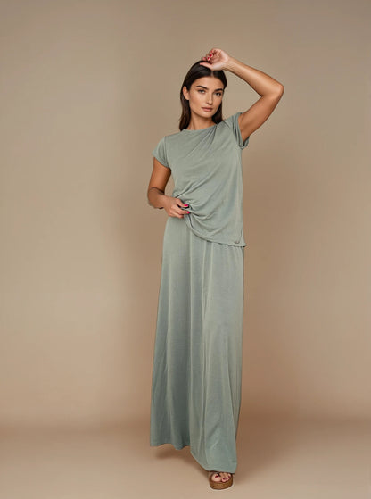 VIRI Wide Leg Flowy Mesh Trousers Black