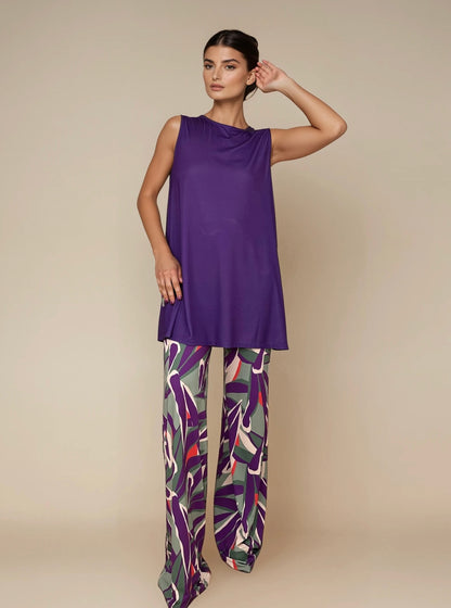 MANOLITA Trousers Geometric Curry Print