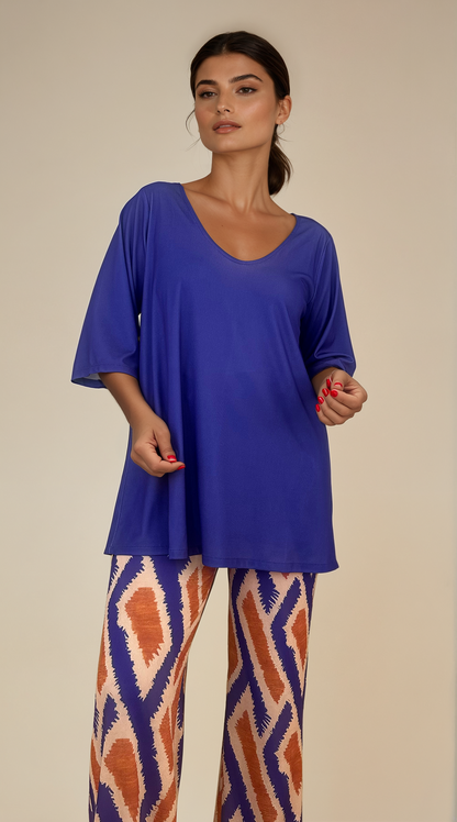 MANOLITA Trousers Geometric Curry Print