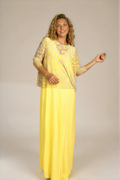 LUSET Long Dress with IKAT Print