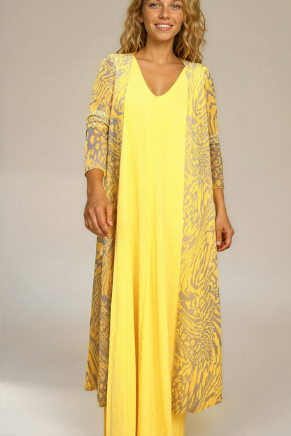 LUSET Long Dress with IKAT Print