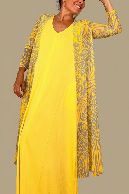 LUSET Long Dress with IKAT Print