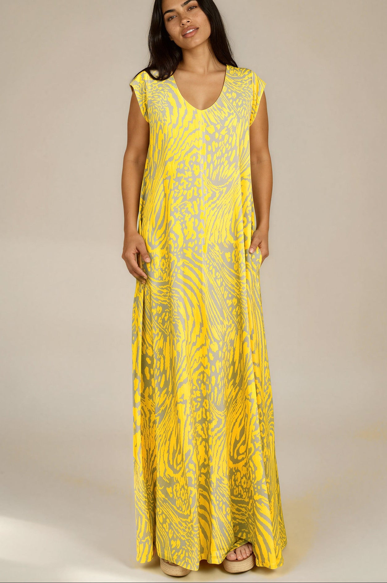 LUSET Long Dress with IKAT Print