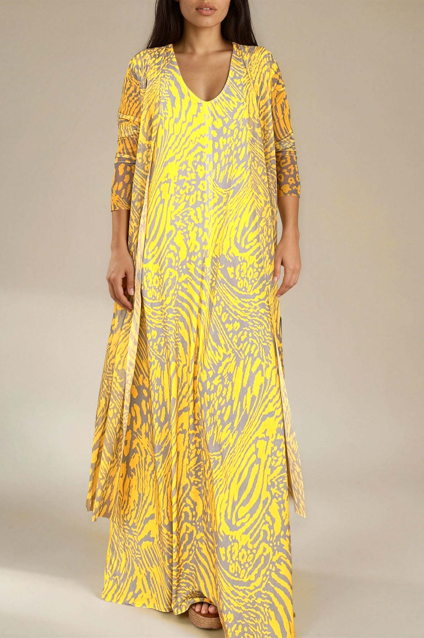 LUSET Long Dress with IKAT Print