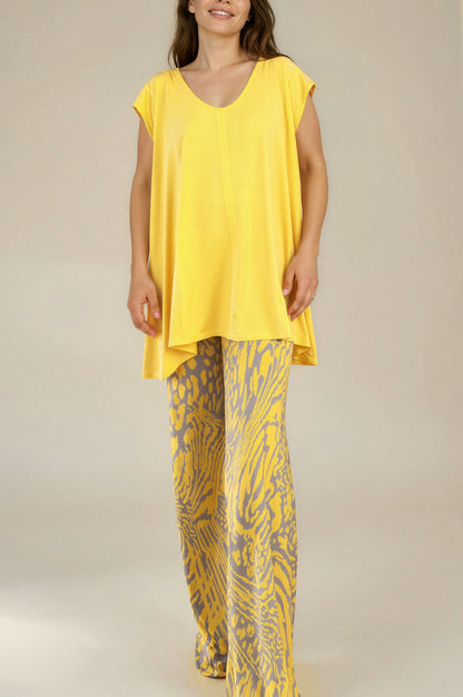 MANOLITA Trousers Geometric Curry Print