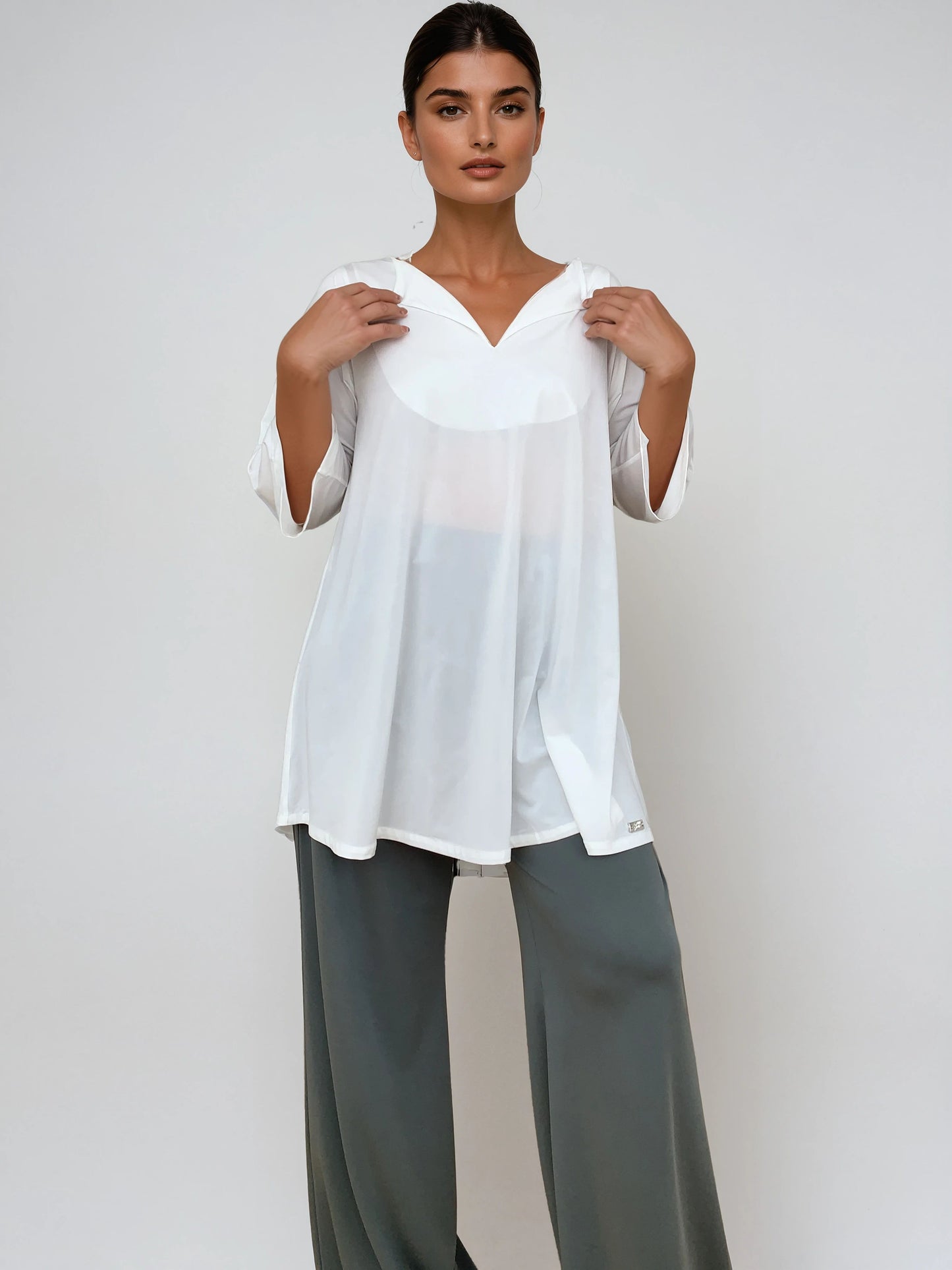 Pantalón MANOLITA de Modal Verdoso