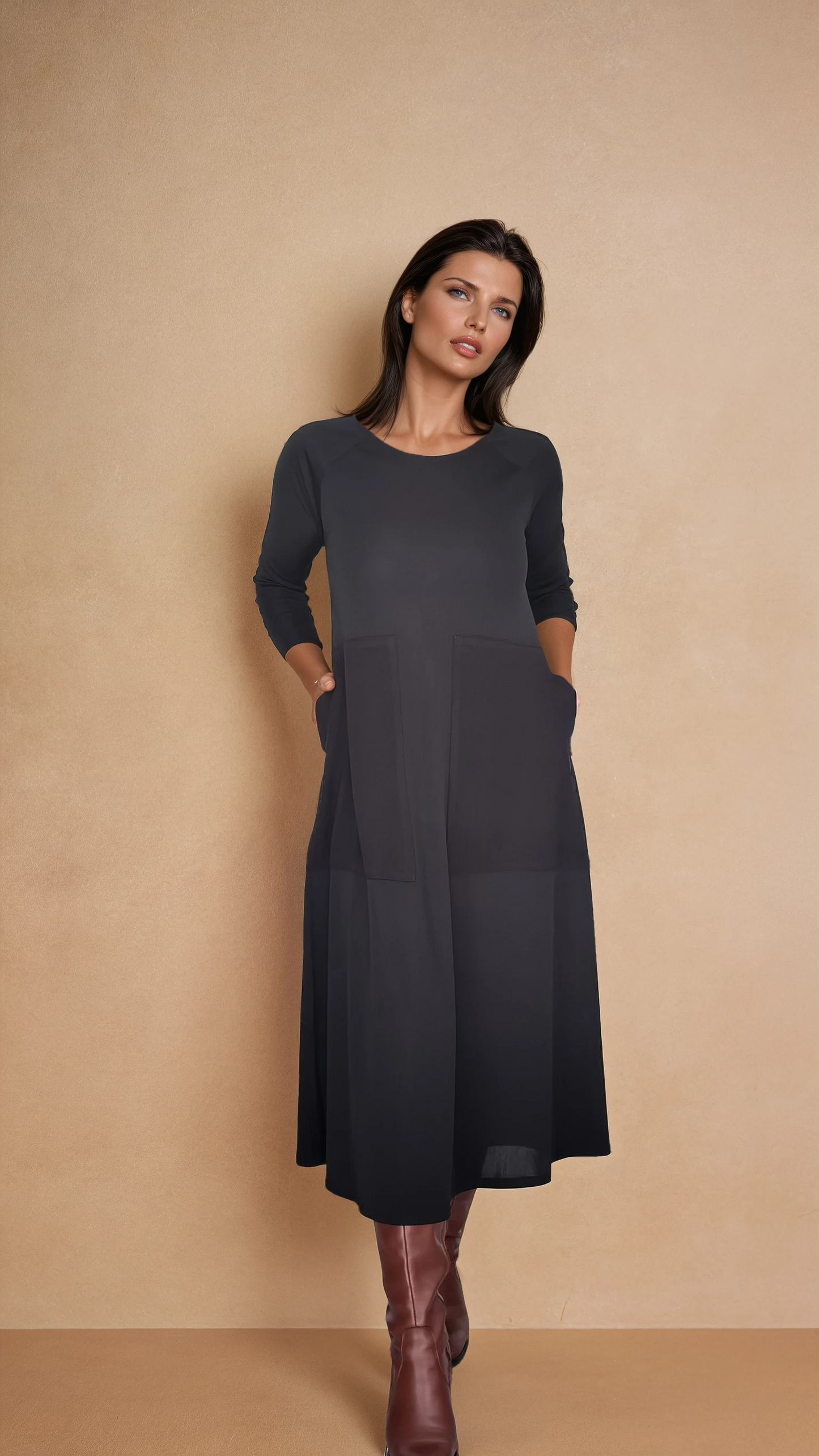 Vestido Largo LOLA Maxi Bolsillos Negro