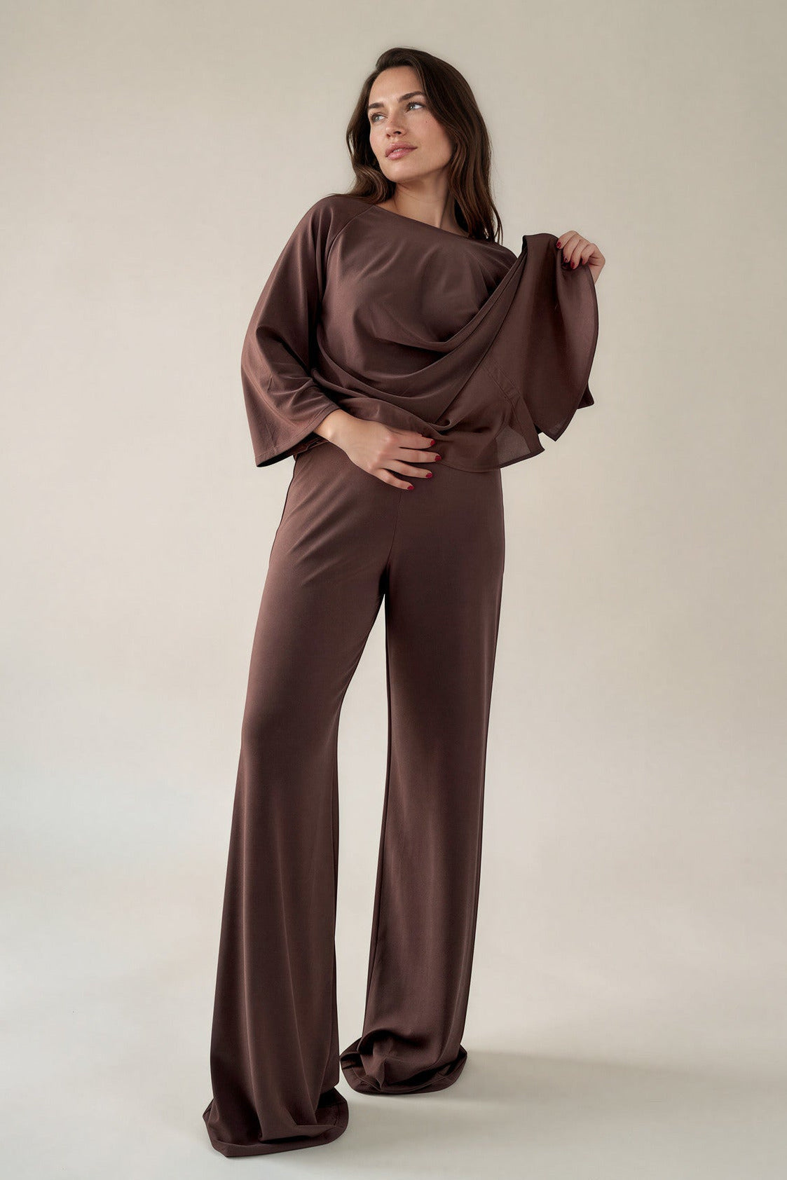 Pantalón MANOLITA Básico OLA Marrón Tabaco