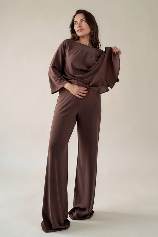 Pantalón MANOLITA Básico OLA Marrón Tabaco