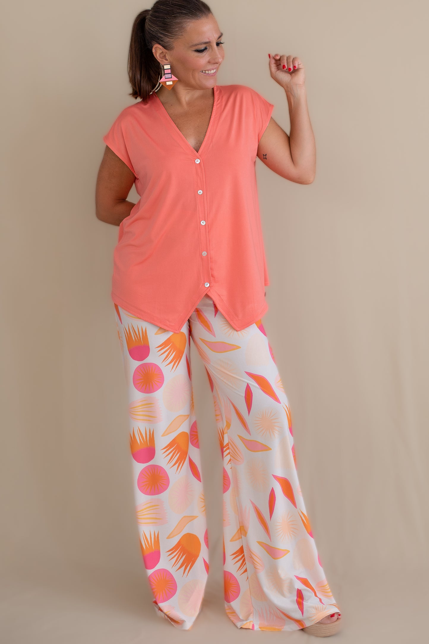 Pantalón MANOLITA de Lycra Estampada Granadas