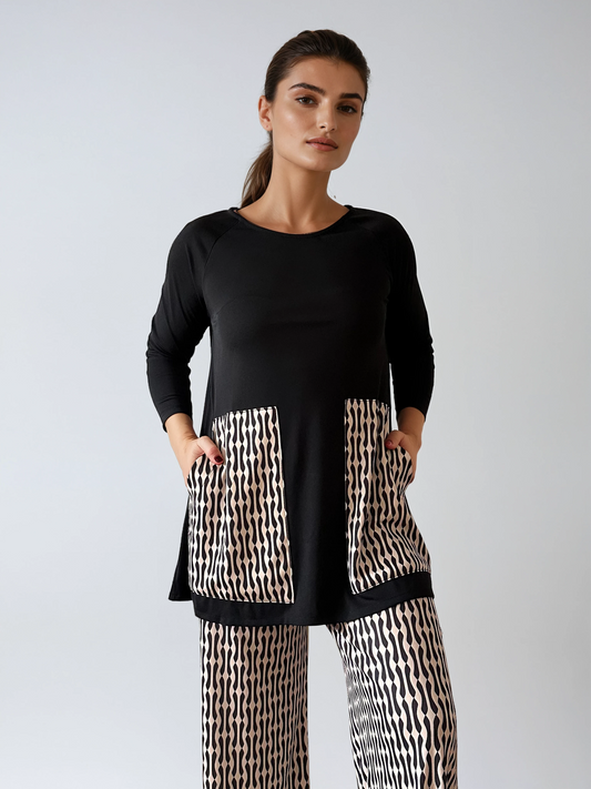 Top Evasé LOLA Negro-Bastones