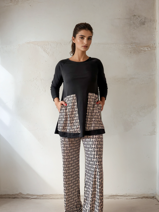 Top Evasé LOLA Negro-Bastones