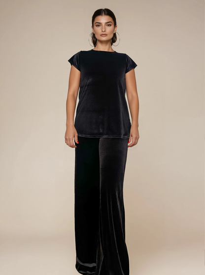 Pantalón MANOLITA Básico Terciopelo Negro