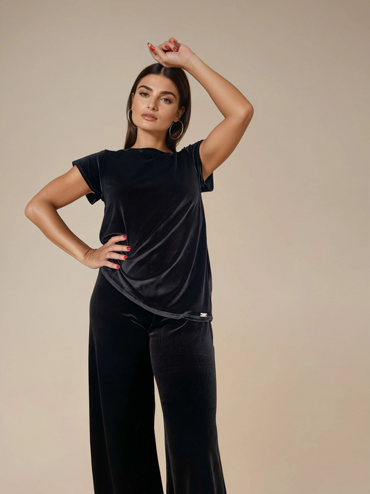 Top Evasé manga mini BEKSIN Terciopelo Negro