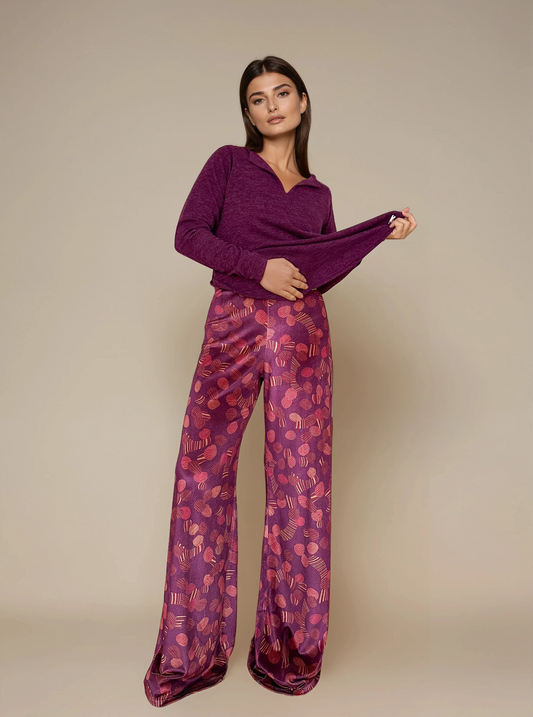 Top Evasé Petit DANIELA Punto Berenjena