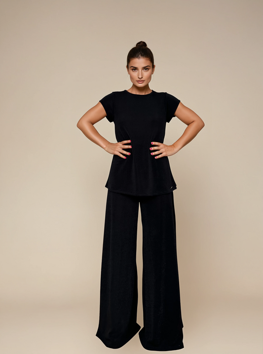 Top Evasé Manga Mini BEKSIN Malla Negro