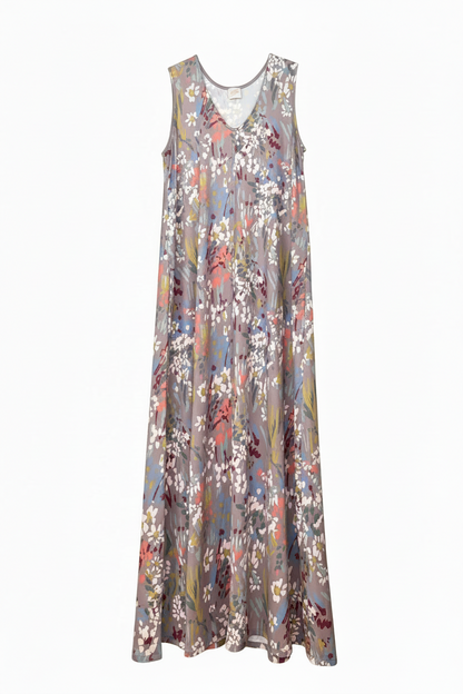Vestido Largo Sin Mangas LUCÍA estampado Botánico