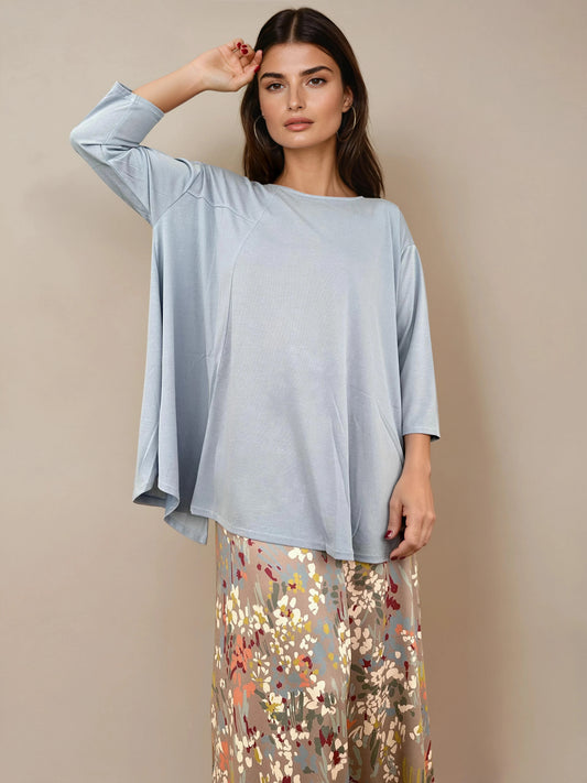 Top Evasé RAQUEL Modal Celeste