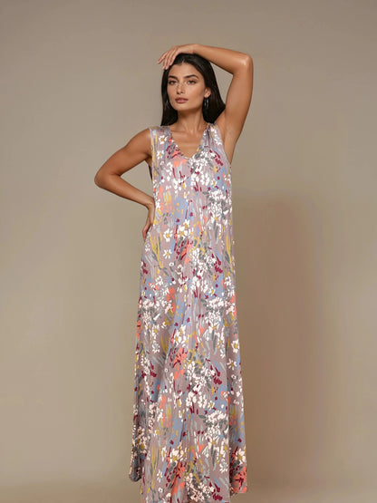 Vestido Largo Sin Mangas LUCÍA estampado Botánico