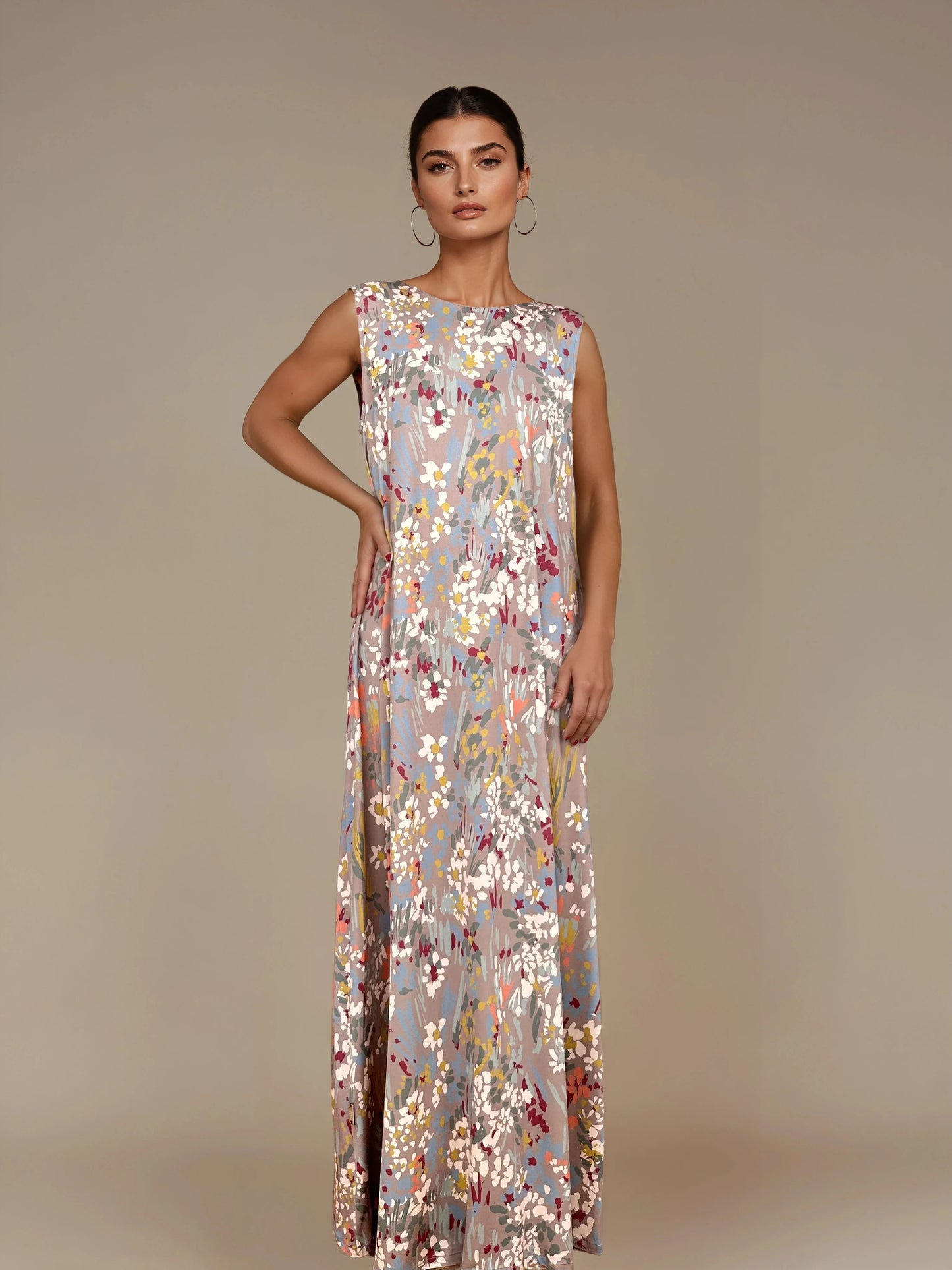 Vestido Largo Sin Mangas LUCÍA estampado Botánico