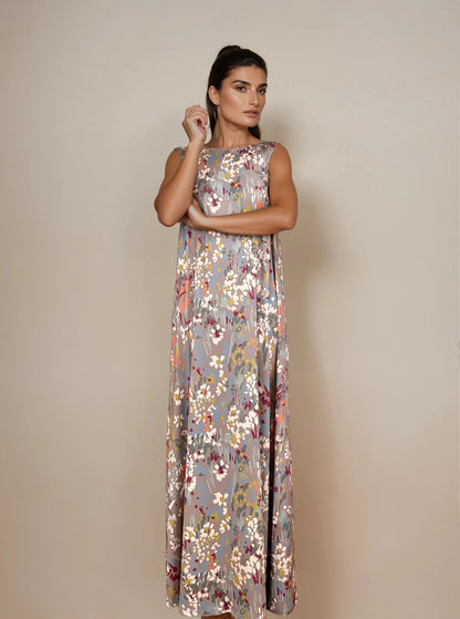 Vestido Largo Sin Mangas LUCÍA estampado Botánico