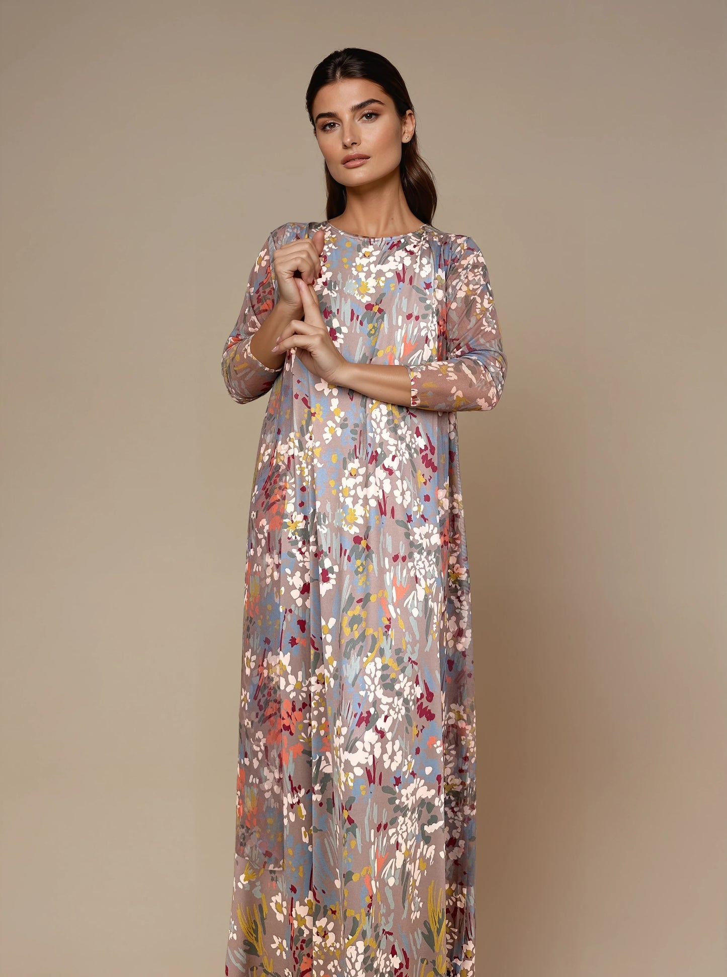 Vestido Largo Sin Mangas LUCÍA estampado Botánico