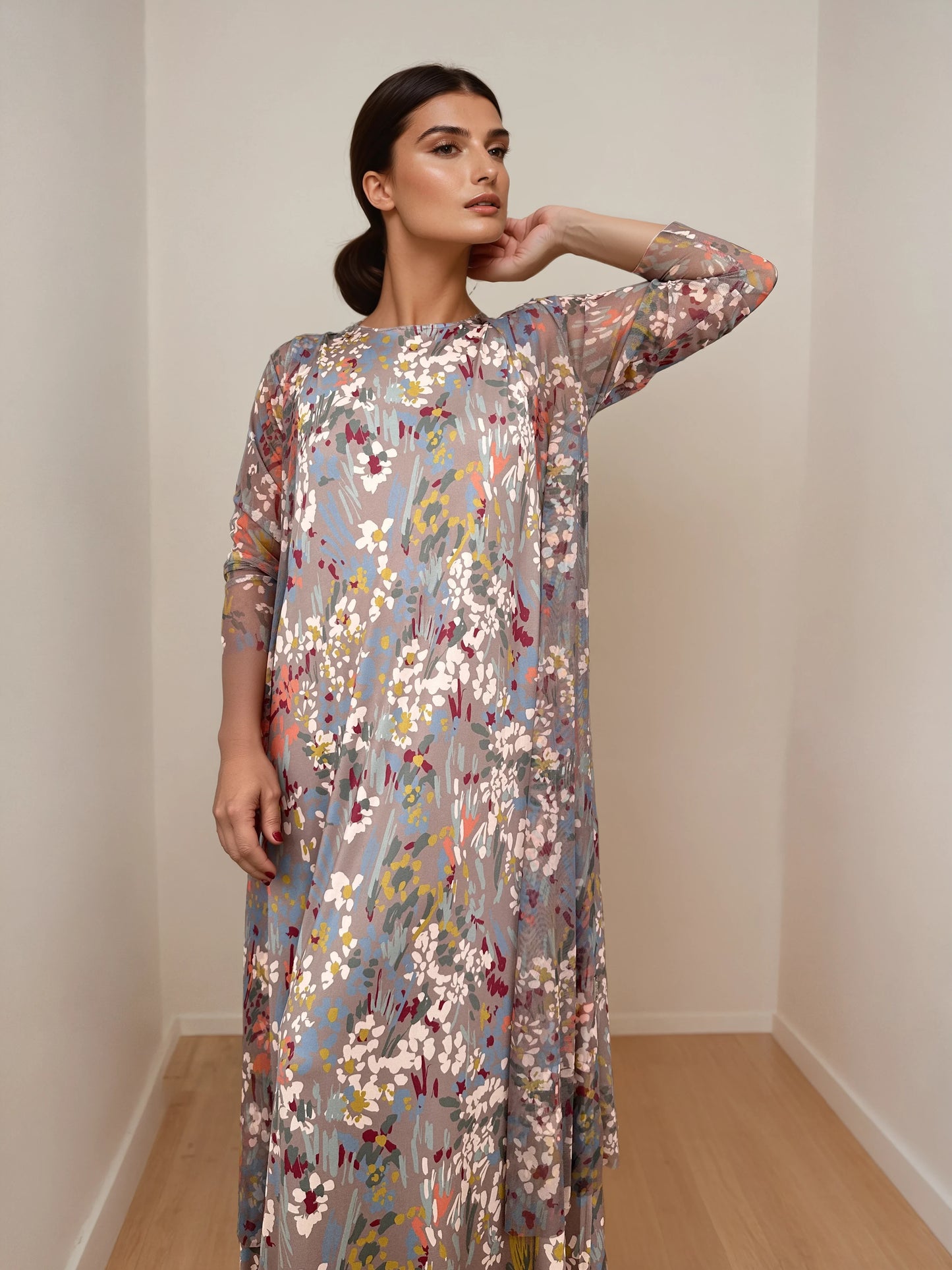 Vestido Largo Sin Mangas LUCÍA estampado Botánico