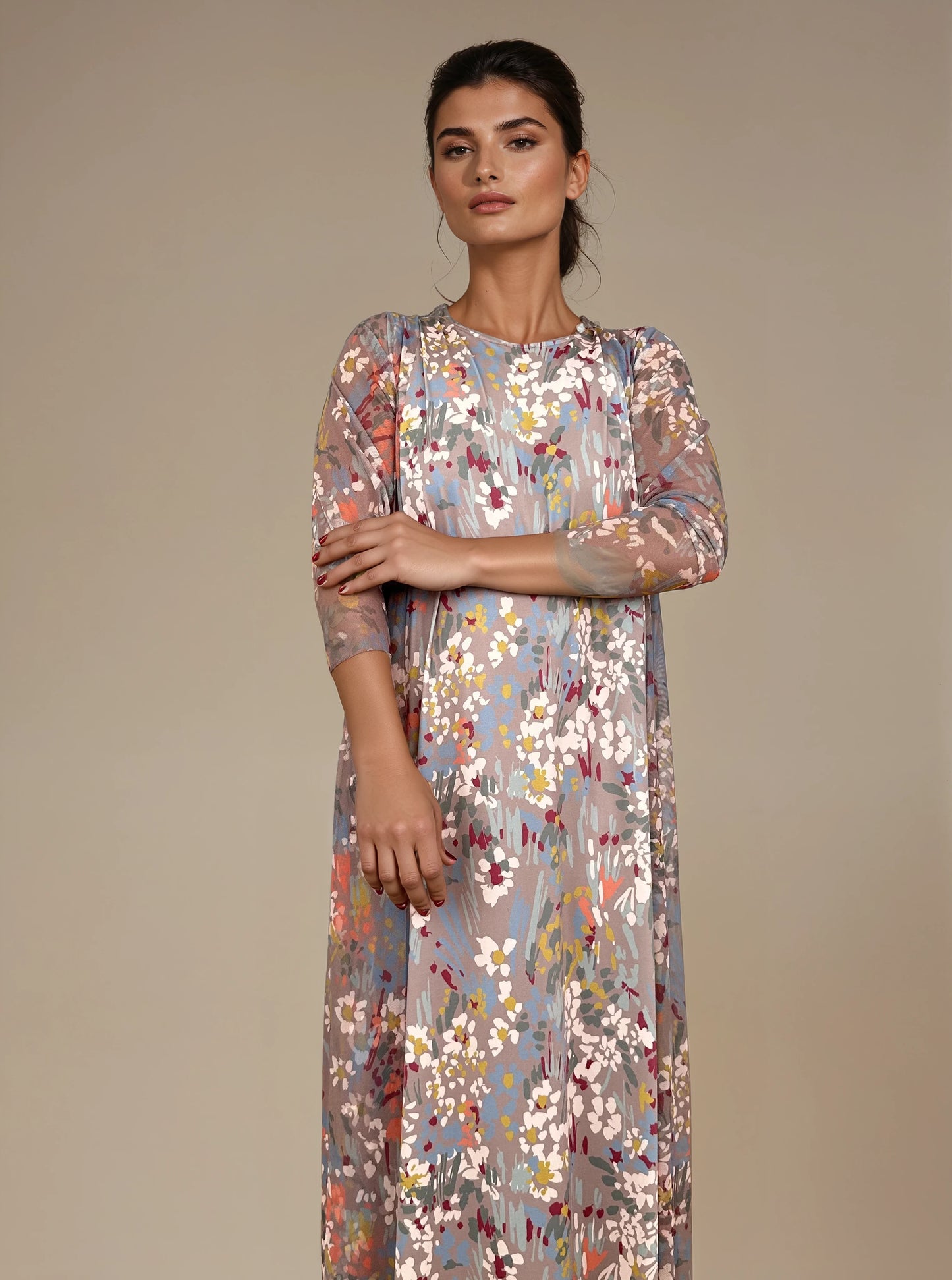 Vestido Largo Sin Mangas LUCÍA estampado Botánico