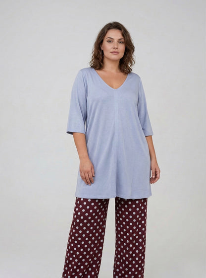 Pantalón MANOLITA Básico Lunar Celeste-Grana