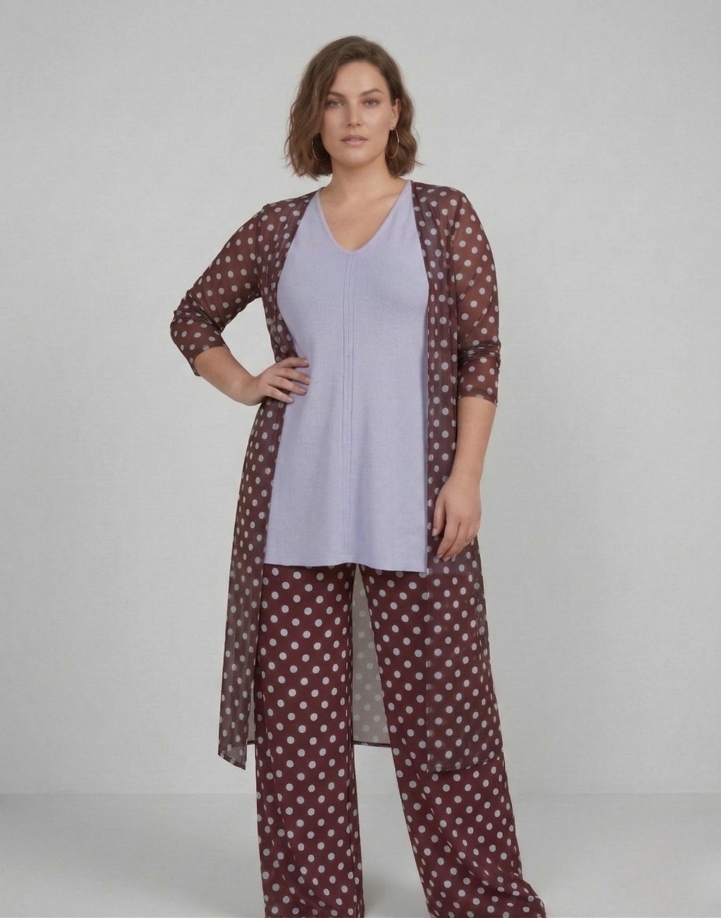 Cárdigan Ligero de Tul LULÚ Lunar Celeste Grana