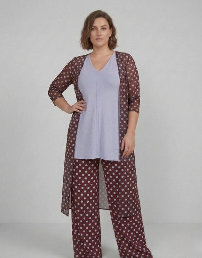 Cárdigan Ligero de Tul LULÚ Lunar Celeste Grana