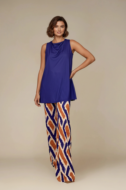 MANOLITA Trousers Geometric Curry Print