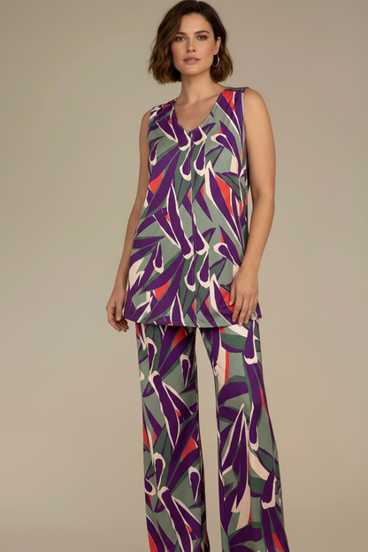 MANOLITA Trousers Geometric Curry Print