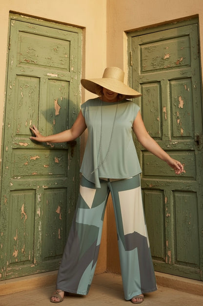 Pantalón MANOLITA Básico Artwork Agua