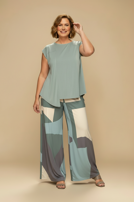 Top Evasé RAQUEL Modal Verde Agua