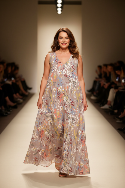 Vestido Largo Sin Mangas LUCÍA estampado Botánico