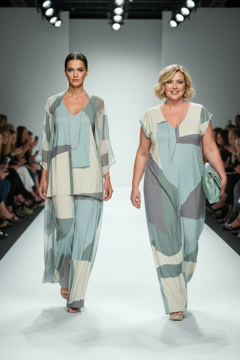 LUSET Long Dress with IKAT Print