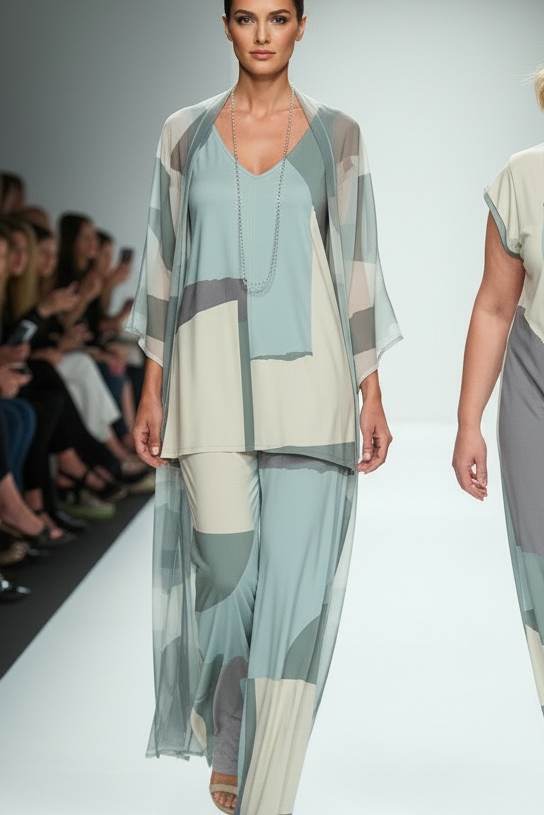 LUSET Long Dress with IKAT Print