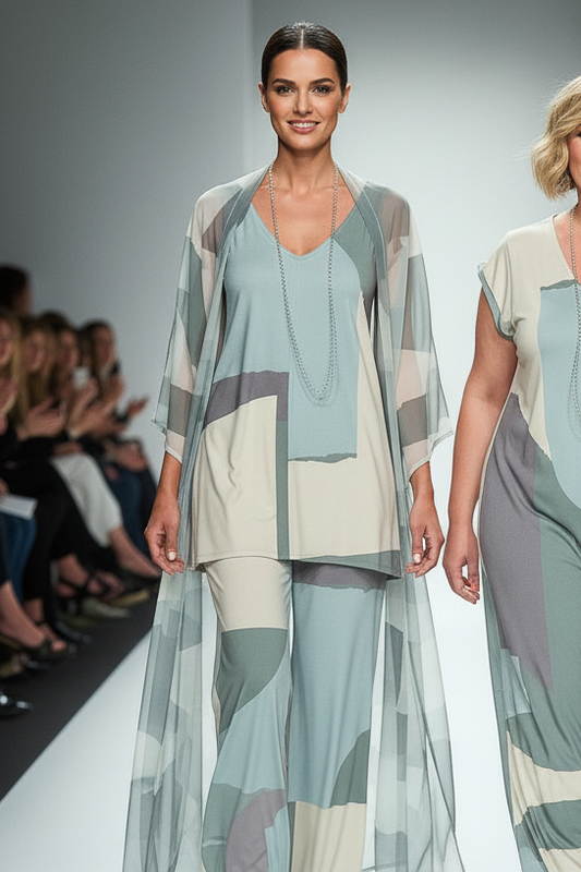 Top Largo Twist NIEVES Sin Mangas Artwork Agua