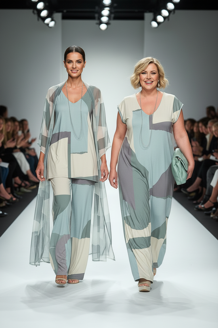LUSET Long Dress with IKAT Print