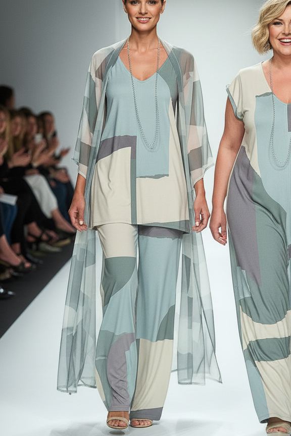 LUSET Long Dress with IKAT Print