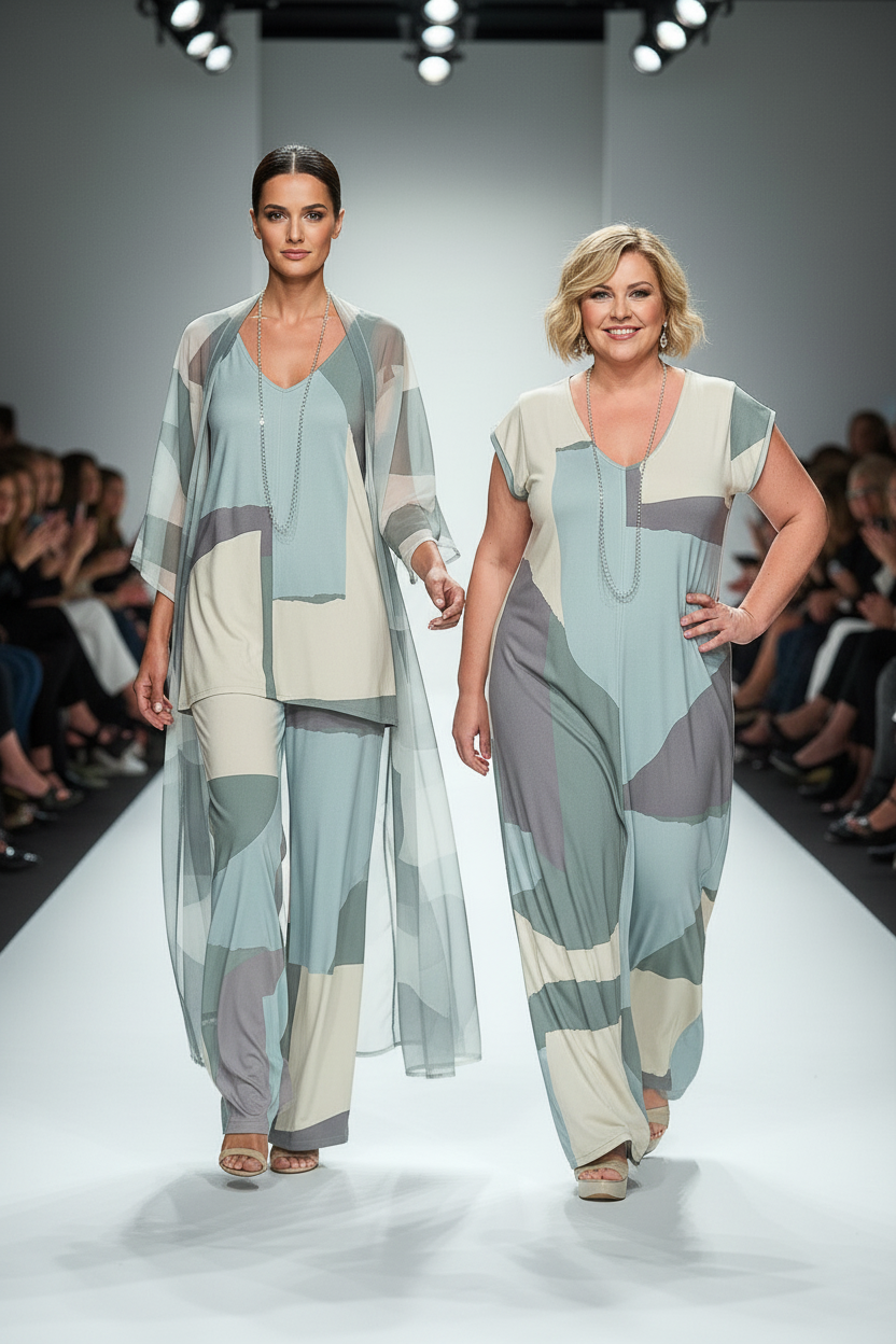 LUSET Long Dress with IKAT Print