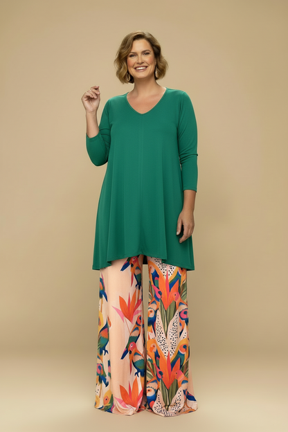 Top Largo Twist NIEVES Con Mangas Esmeralda
